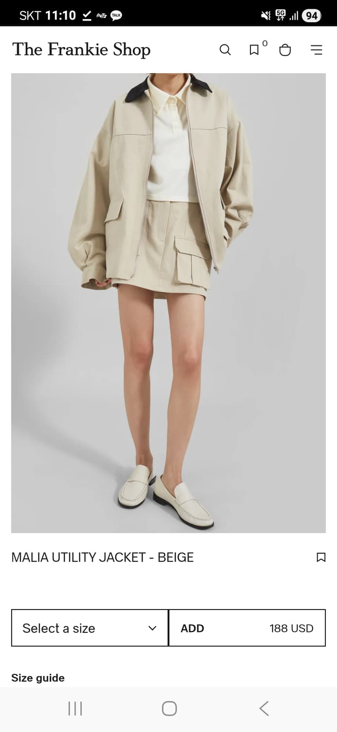 더프랭키샵 MALIA 오버사이즈 유틸리티 워크 자켓 xs/s 상품이미지4