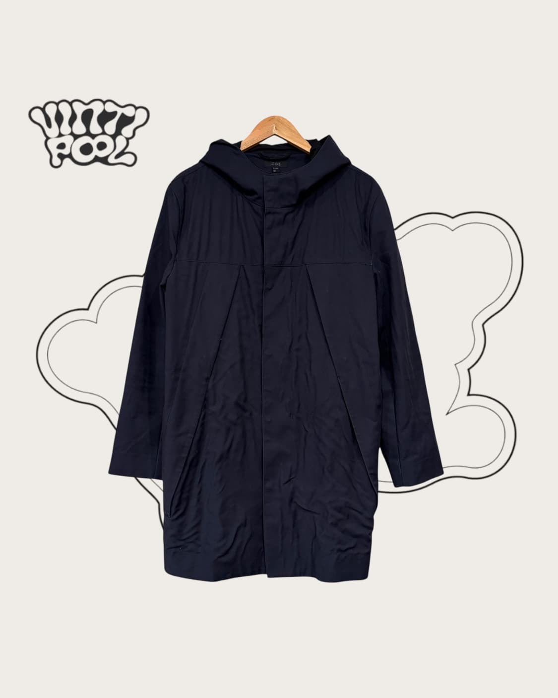 COS 코스 네이비 후드 코트 자켓 46 M 상품이미지1