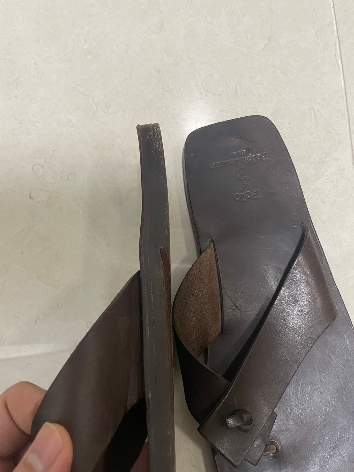 폴로 레더 플립플랍 샌들 (9D) 상품이미지6