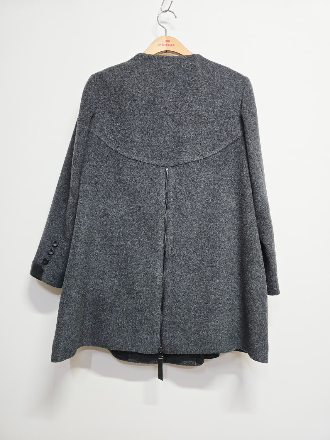 그레이 울 혼방 양가죽 배색 코트66 상품이미지4