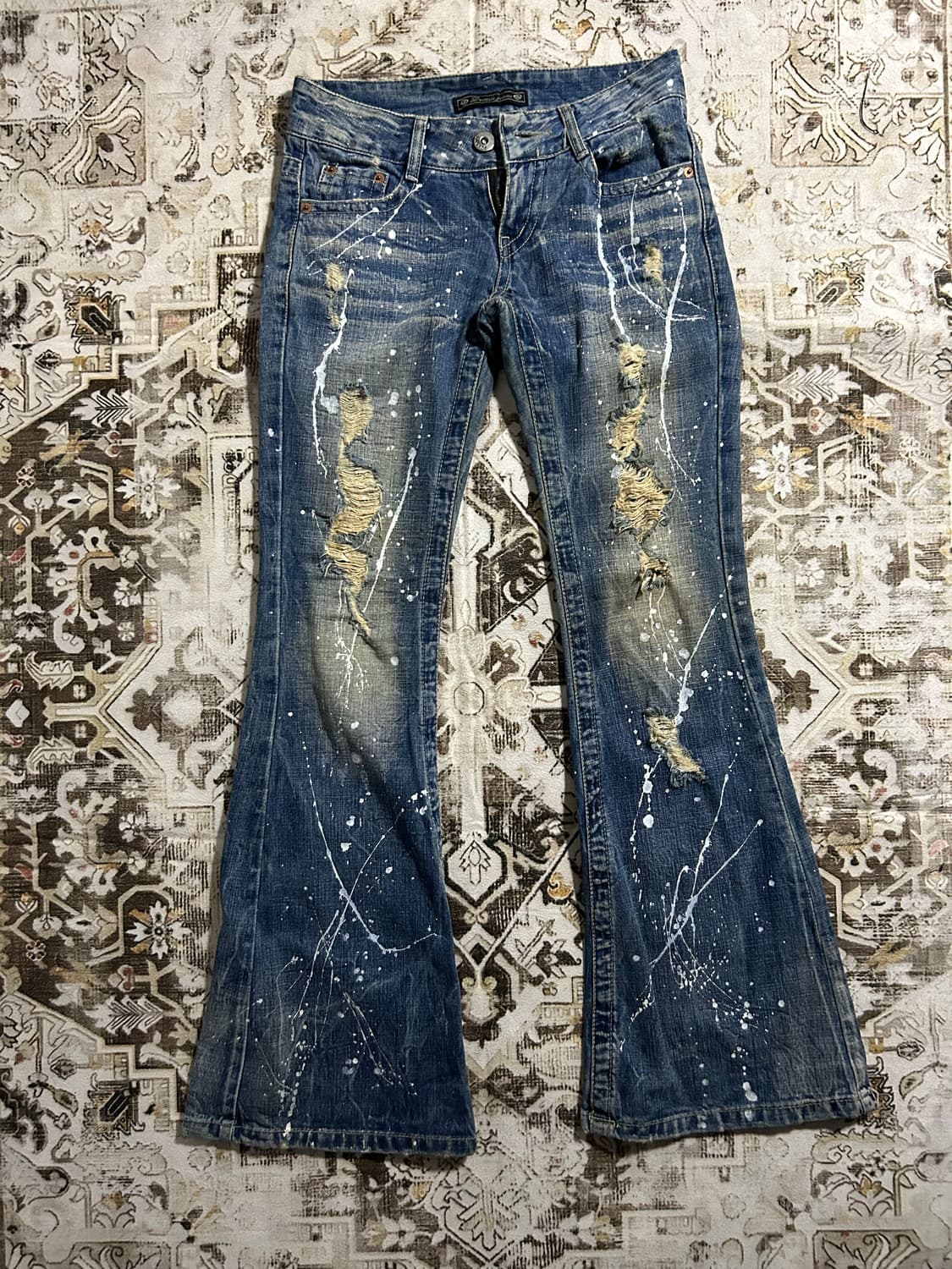 y2k grunge painted bootscut denim 상품이미지3