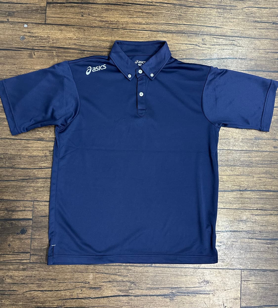 아식스 네이비 반팔폴로티 M 새제품 올드스쿨 시원한재질 일본판 상품이미지1