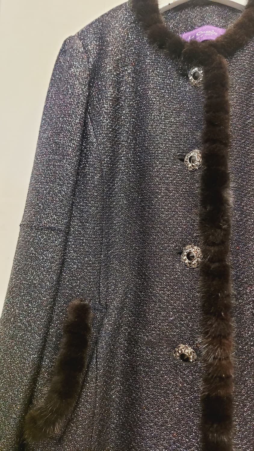 디자이너 부띠끄 밍크트리밍 울니트코트 상품이미지4