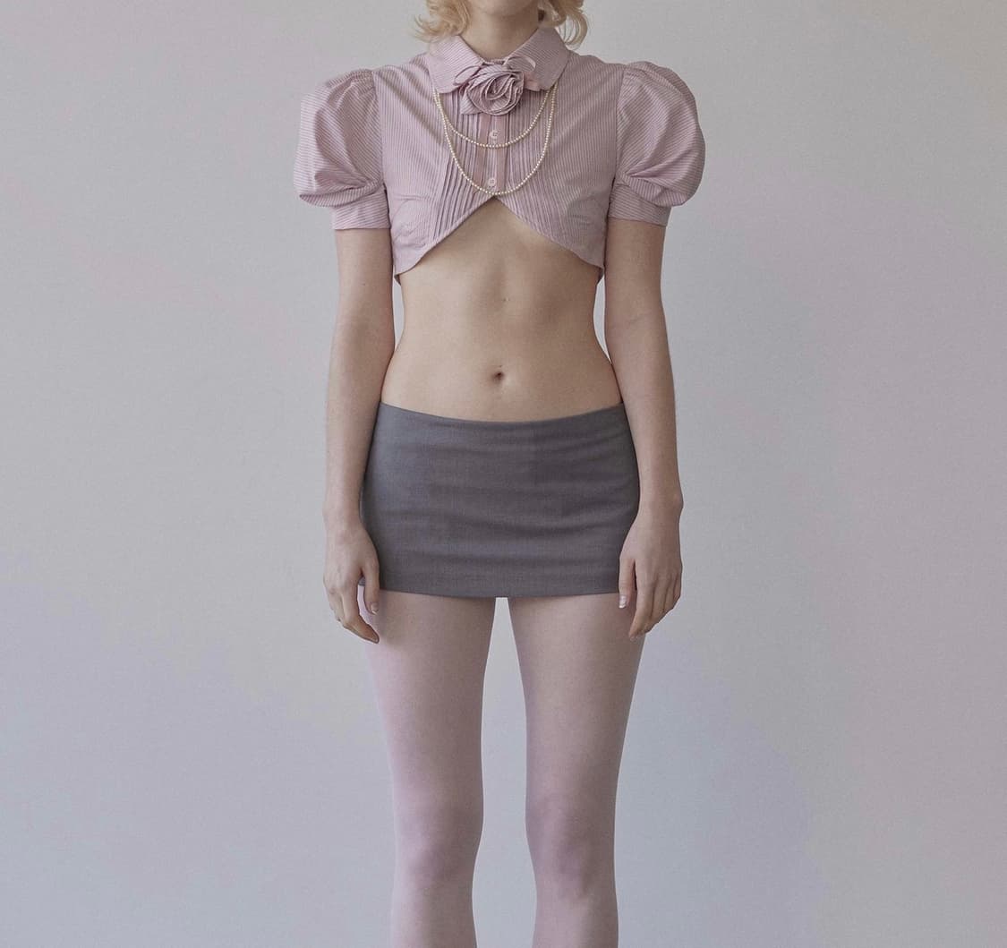 스컬프터 good girl micro skirt 마이크로 스커트 그레이 상품이미지2