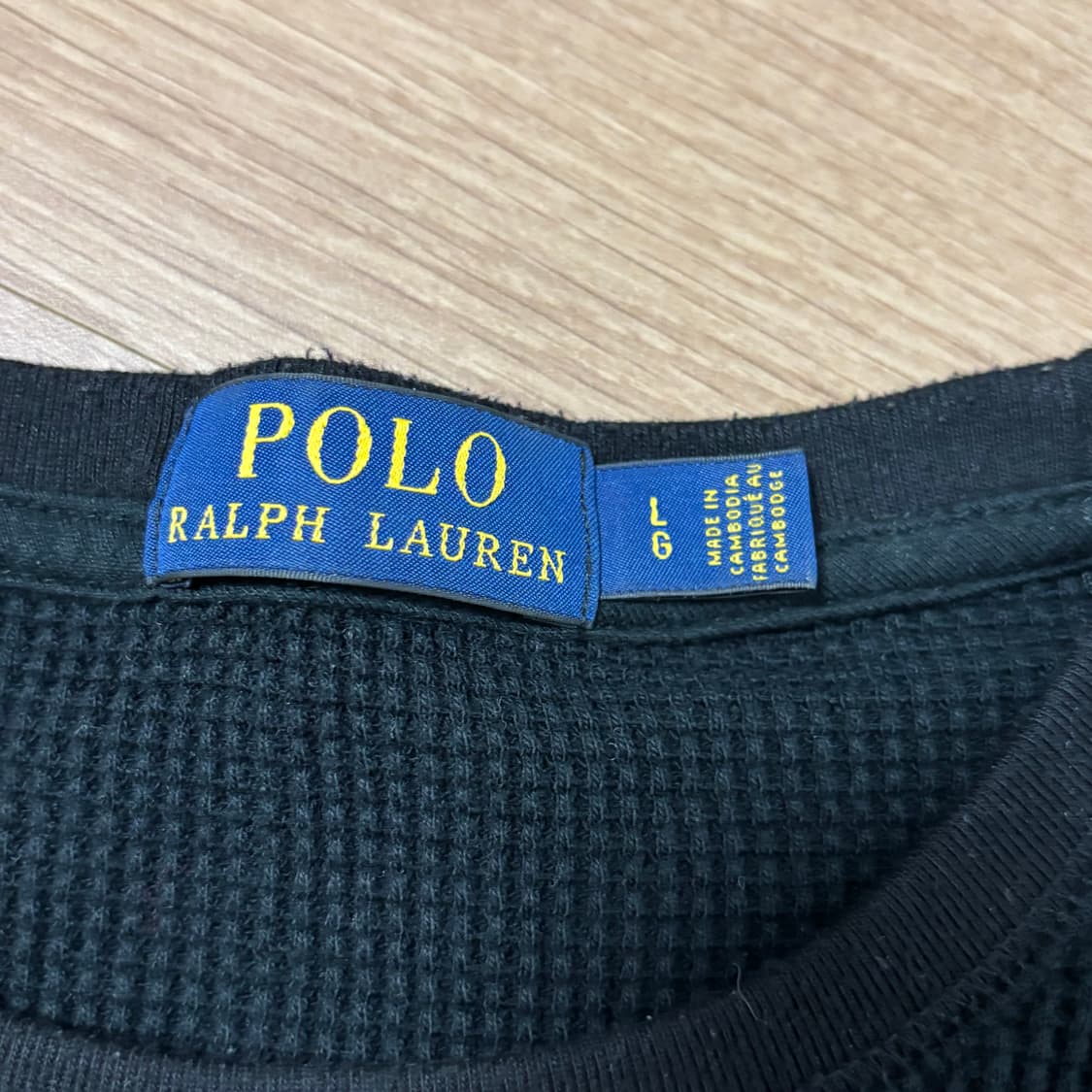 폴로 폴로랄프로렌 블랙 와플 면 티셔츠 롱슬리브 상품이미지2