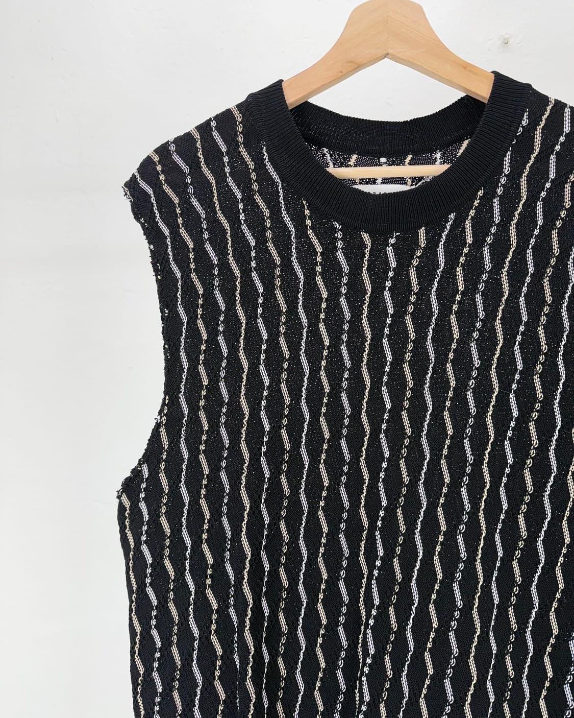 마르지엘라 넘버 10 블랙 크로셰 니트 베스트 상품이미지2