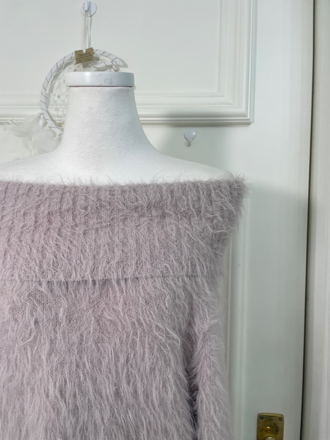 lavender shaggy off-shoulder basic sweat 상품이미지6