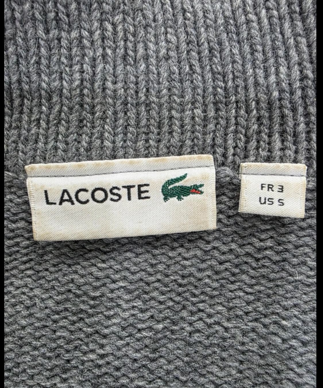 라코스테 브이넥 가디건 회색 55반 상품이미지6