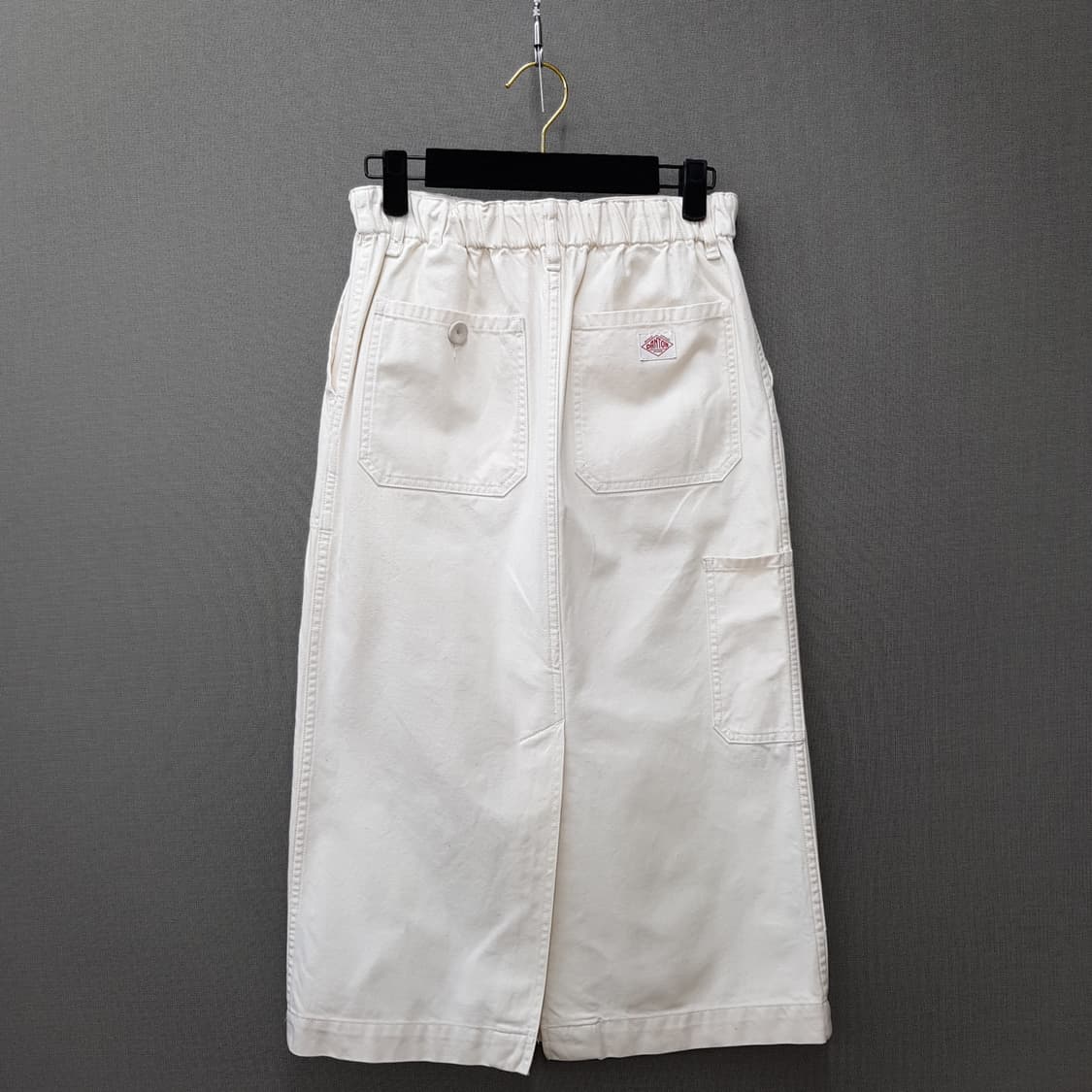 DANTON 단톤 코튼 100% 화이트 포켓 H라인 롱스커트 36사이즈 상품이미지3