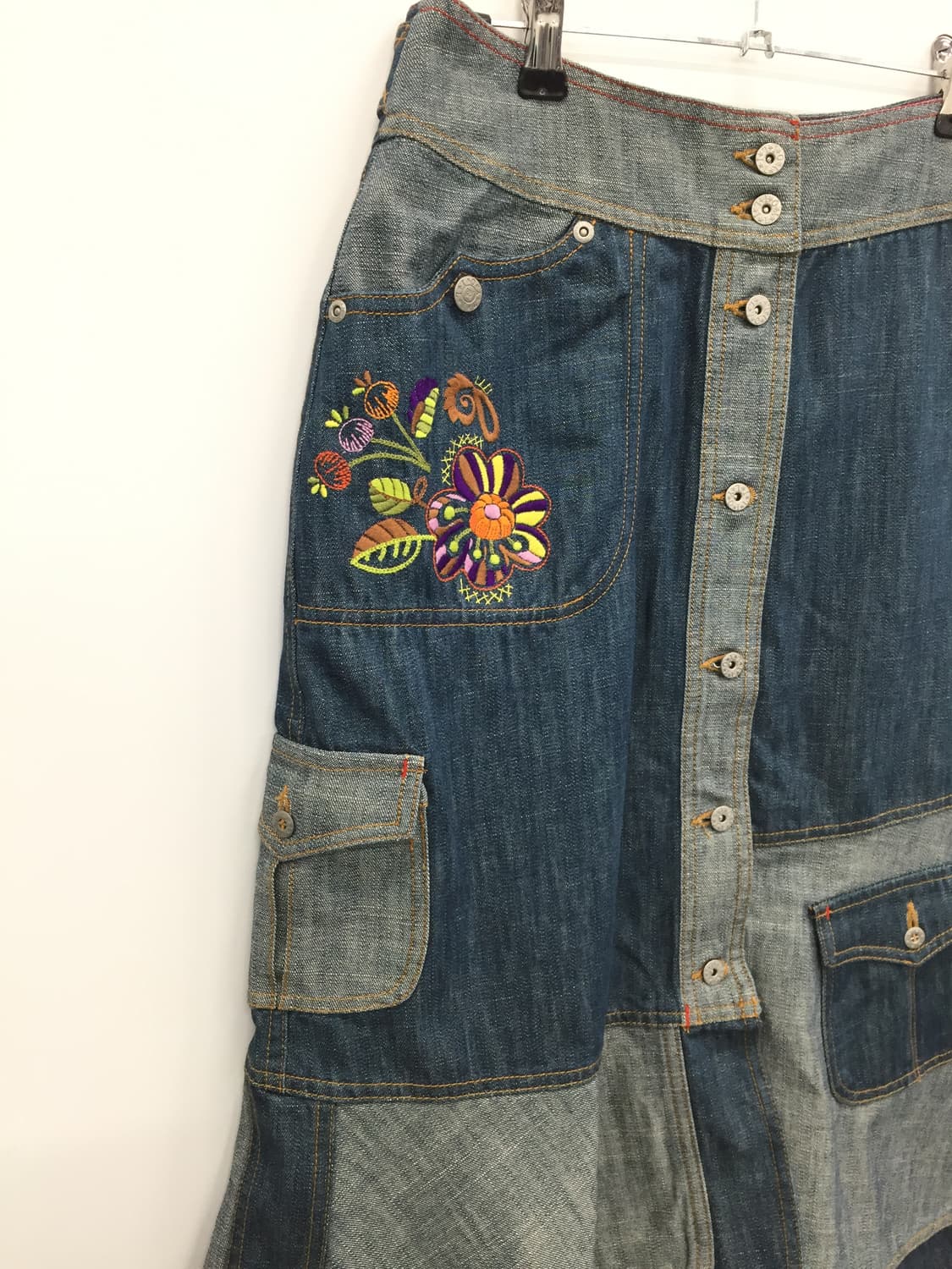 'Oilily' Floral Stitch Denim Skirt 상품이미지6