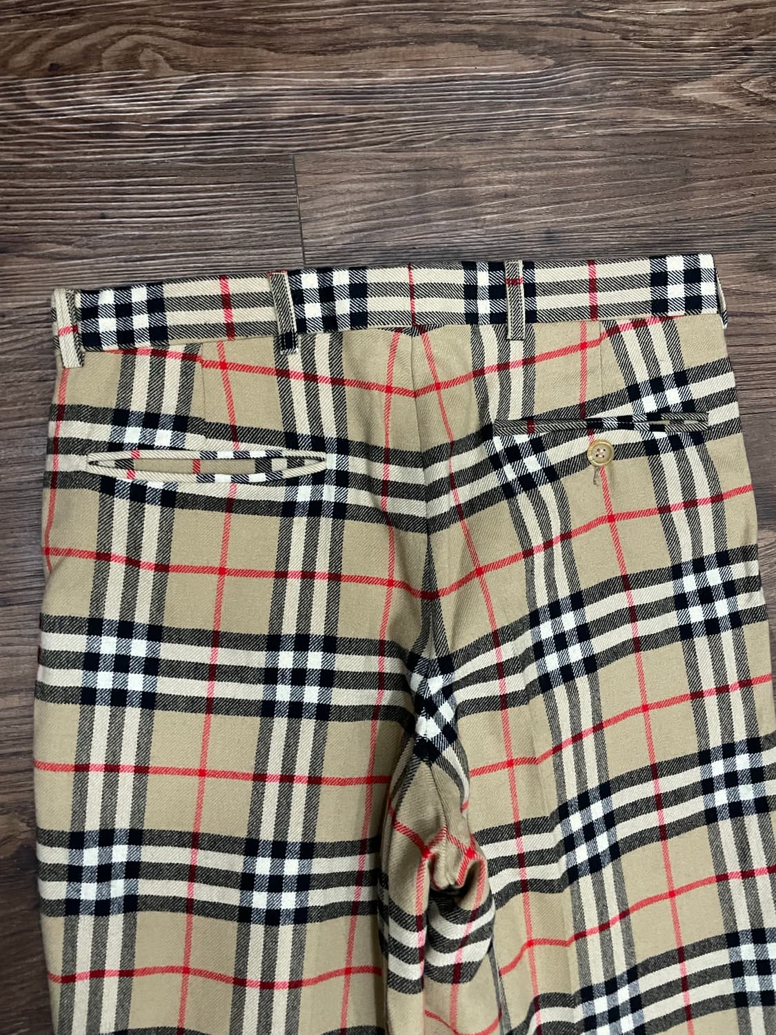 90s 버버리 울 노바체크 팬츠 베이지 30 상품이미지10
