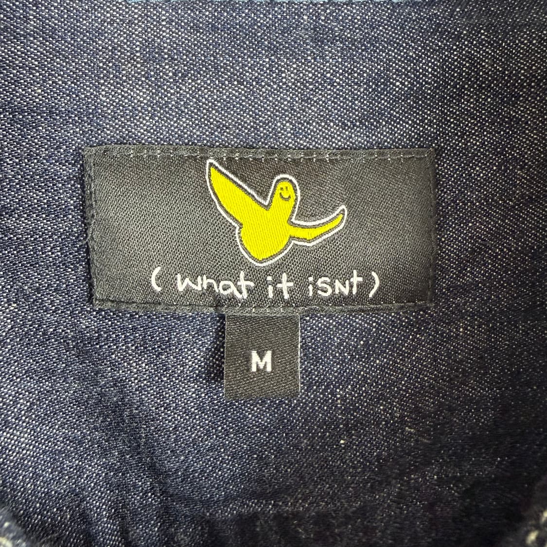 (M) 와릿이즌 셔츠 엔젤 자수 데님 투포켓 반팔셔츠 상품이미지3