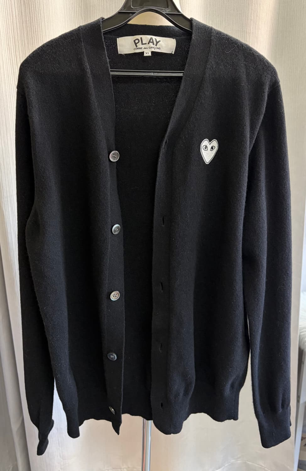 정품)꼼데가르송 플레이 블랙 가디건 XL 상품이미지1