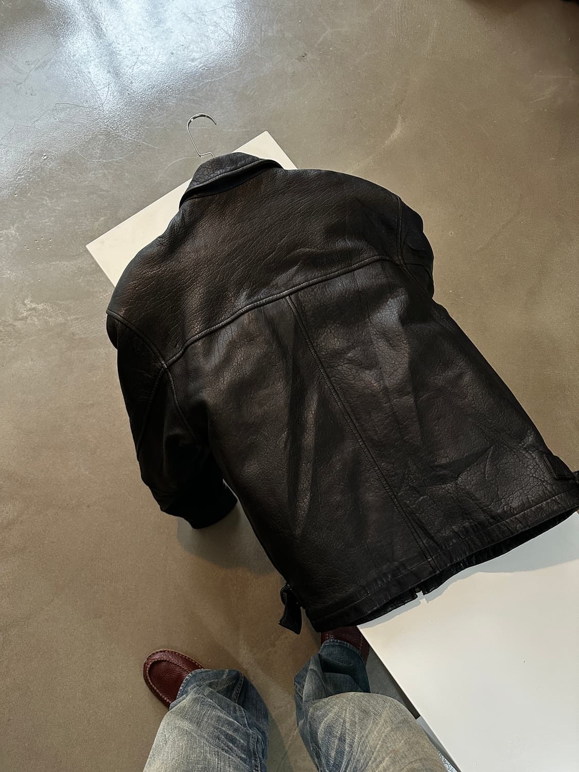 클래식 와이드 레더 자켓 상품이미지5