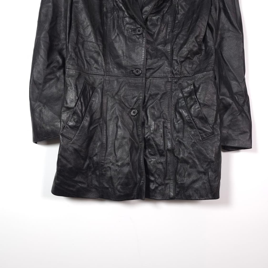 HIGHWAY LEATHER 빈티지 가죽 하프 코트 상품이미지4