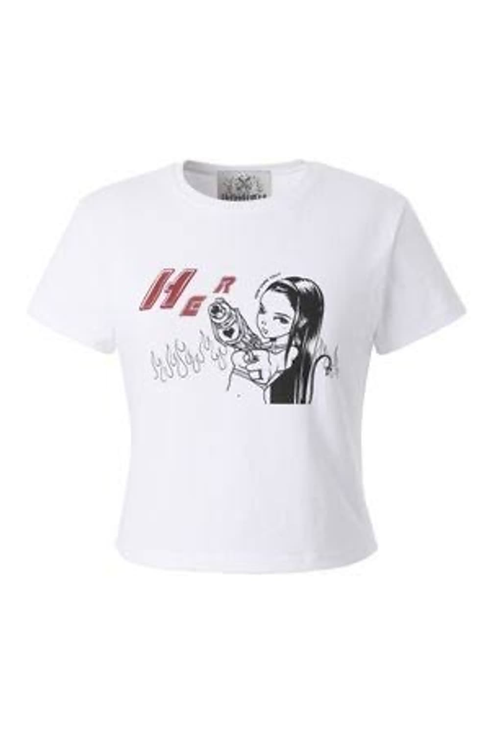 쓰리타임즈 her devil crop tee white 상품이미지1