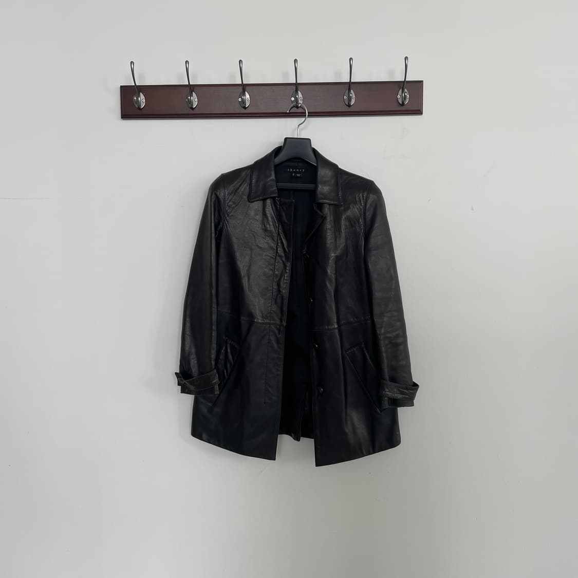 띠어리 블랙 가죽 자켓 카 코트 자켓 상품이미지1