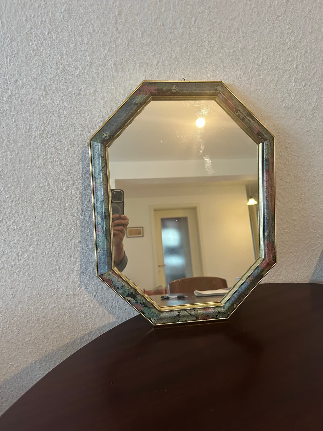 독일)빈티지 우드 꽃패턴 벽거울 상품이미지6