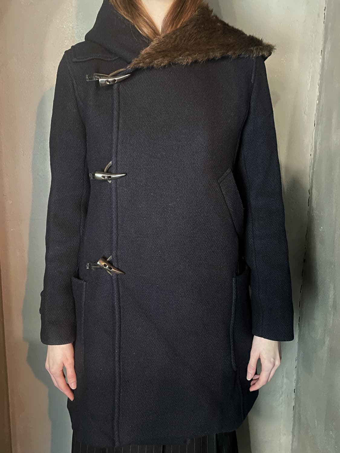  스나오 쿠와하라 비대칭 더플 코트 상품이미지2