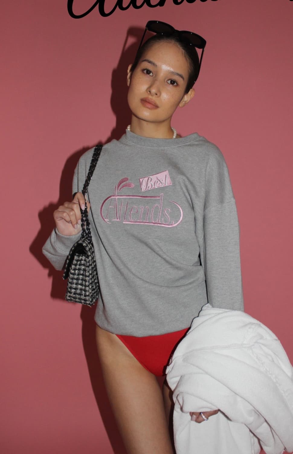 Attends 어텐즈 맨투맨 핑크 상품이미지1