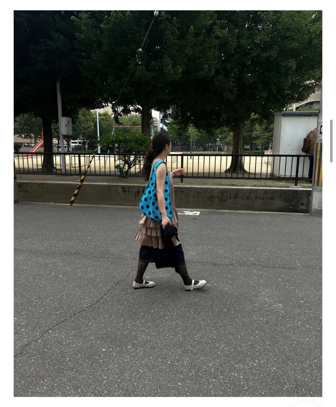 빈티지 블루 도트 에코백 상품이미지4