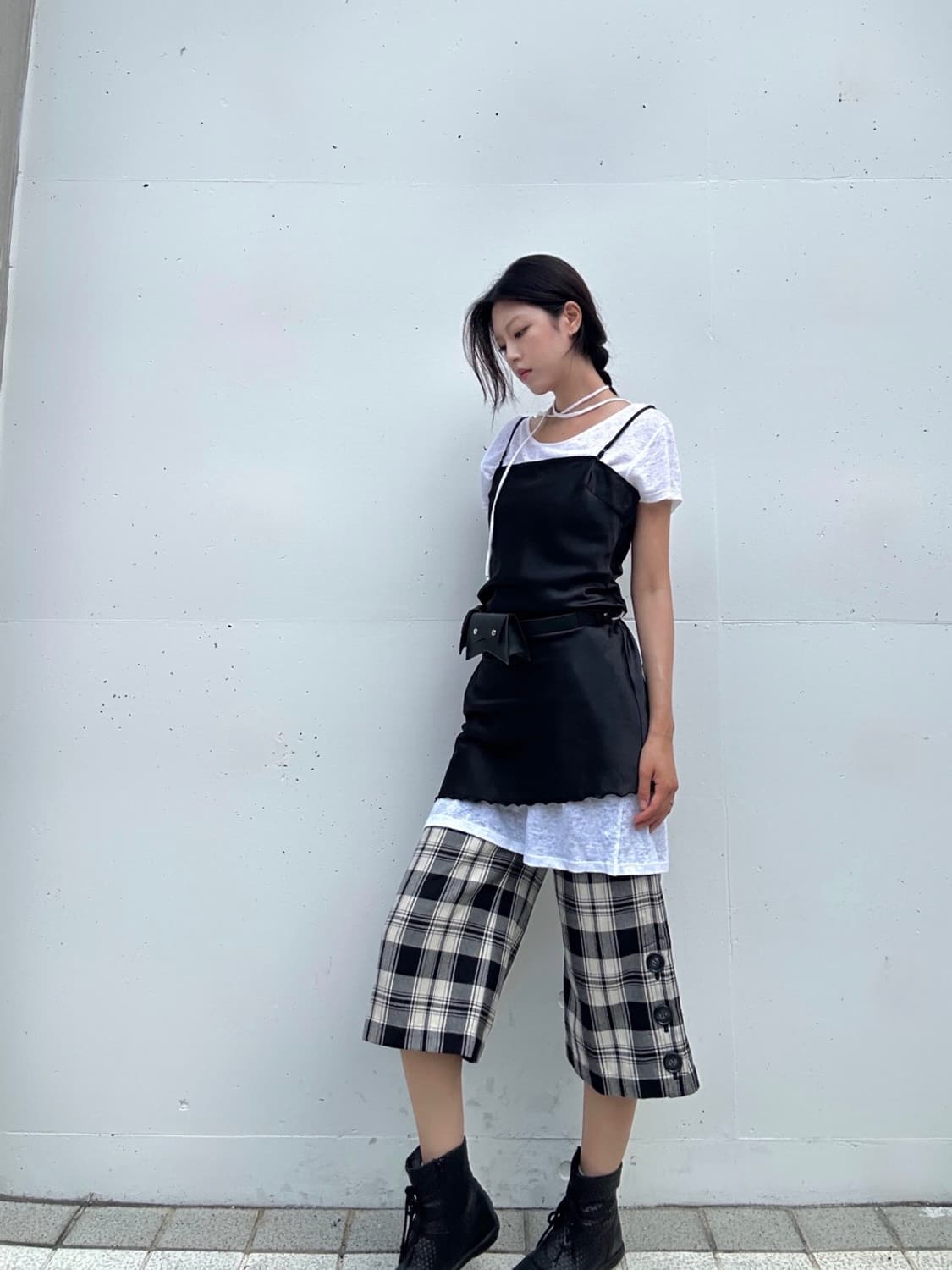 Satin slip ops / black 상품이미지5