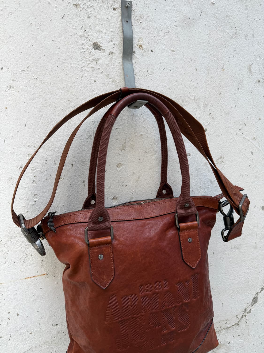 00s ARMANI JEANS LEATHER 아르마니진스 토트 크로스백 상품이미지6