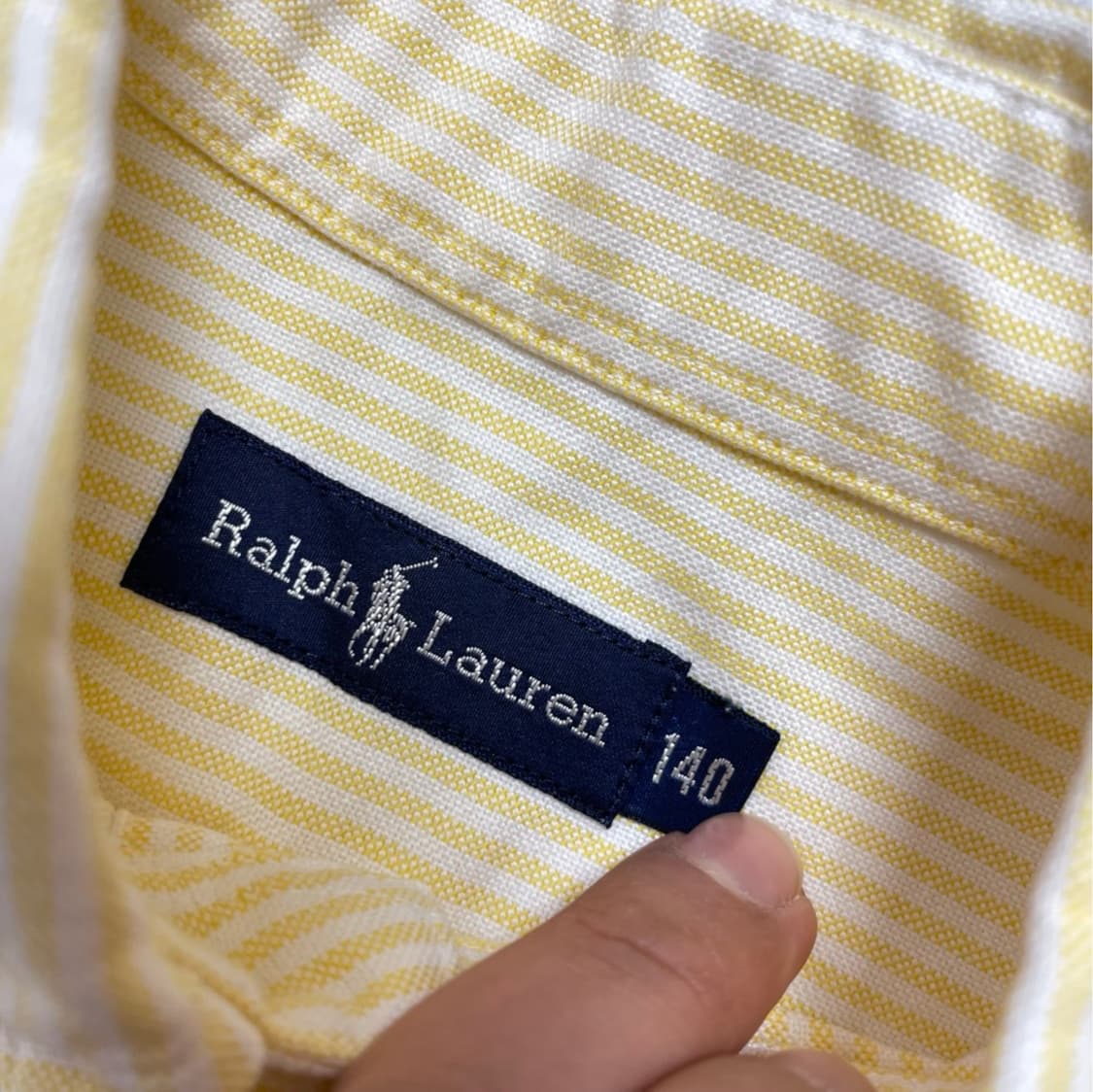 폴로 랄프로렌 Ralph Lauren 옐로우 스트라이프 반팔 셔츠 140 상품이미지2