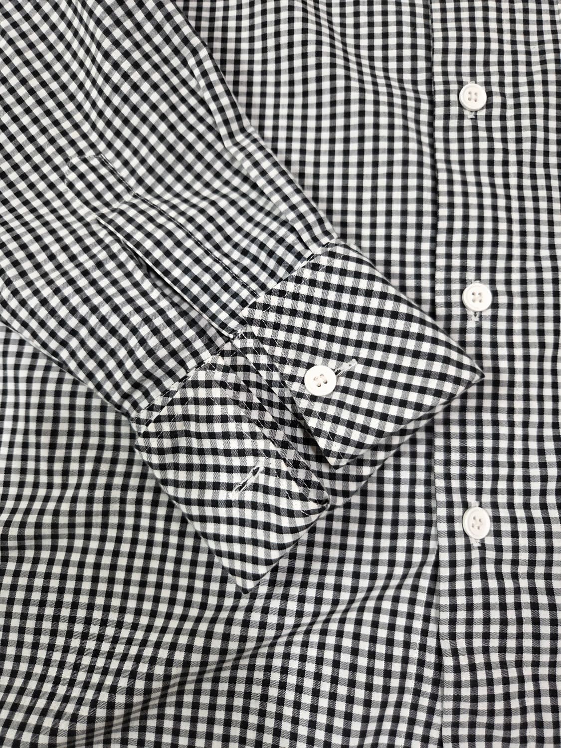 HAKUI JAPAN 셰퍼드 체크 커프스 헨리넥 셔츠 상품이미지5