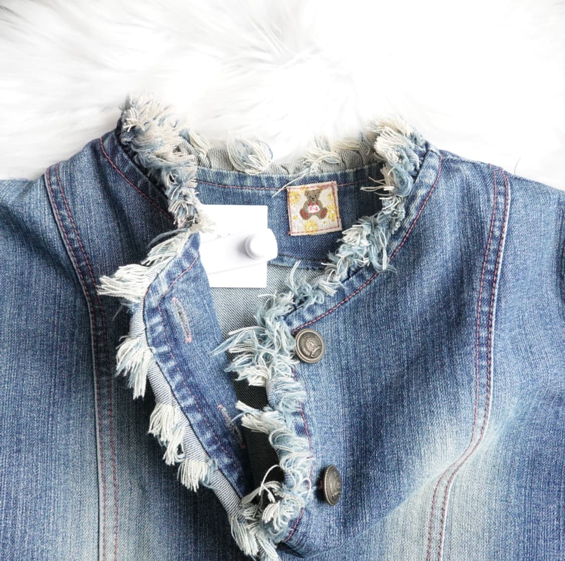 빈티지 프린지 디테일 크롭 데님 자켓 1917 상품이미지4