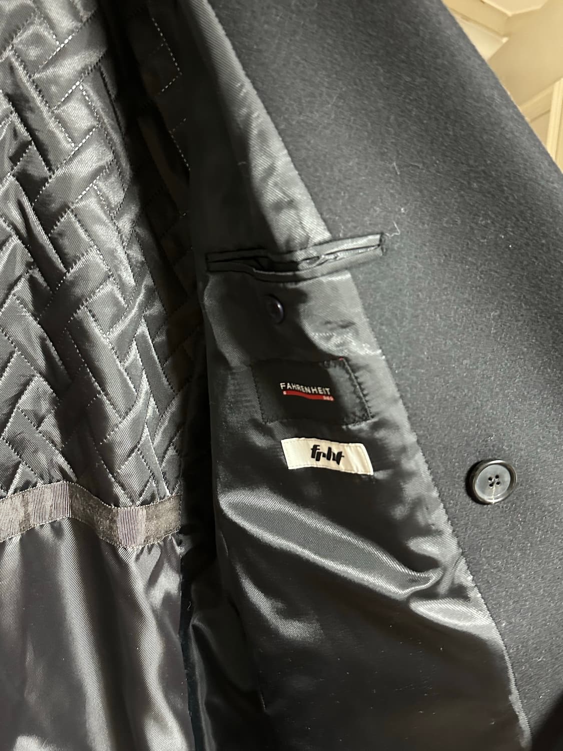 파렌하이트 남성 더블 롱코트 블랙 105 상품이미지3