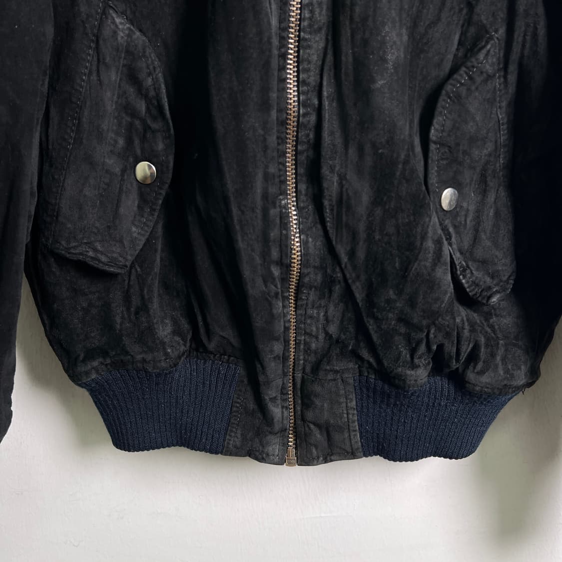 VTG 빈티지 블랙 스웨이드 ma-1 봄버 자켓 M 상품이미지4