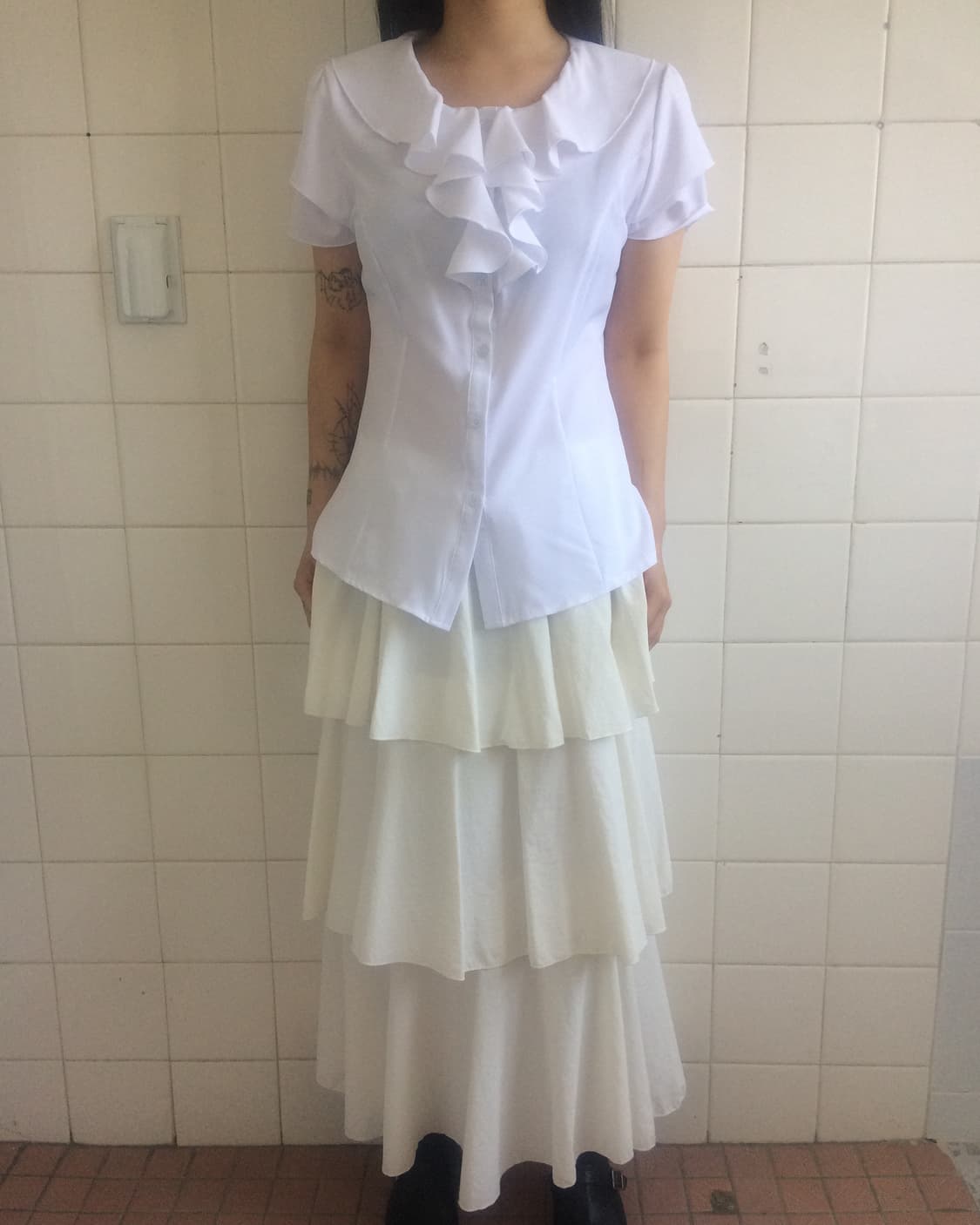 Layer point long skirt 상품이미지3