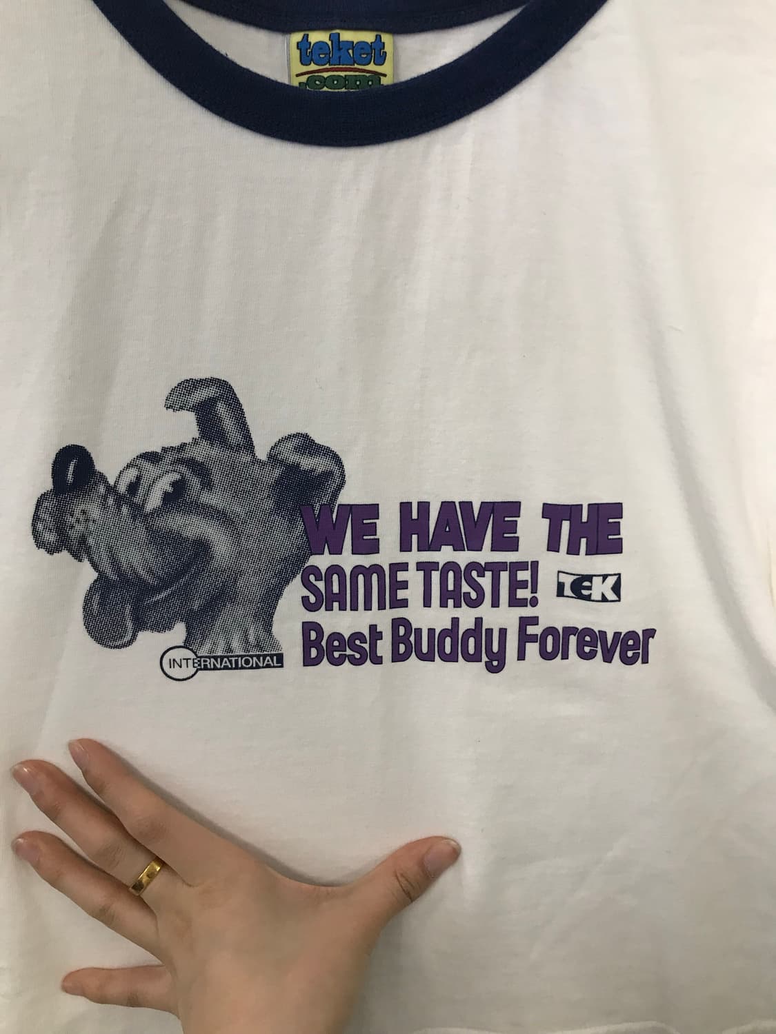 테켓 화이트 링거 반팔 티셔츠 상품이미지3