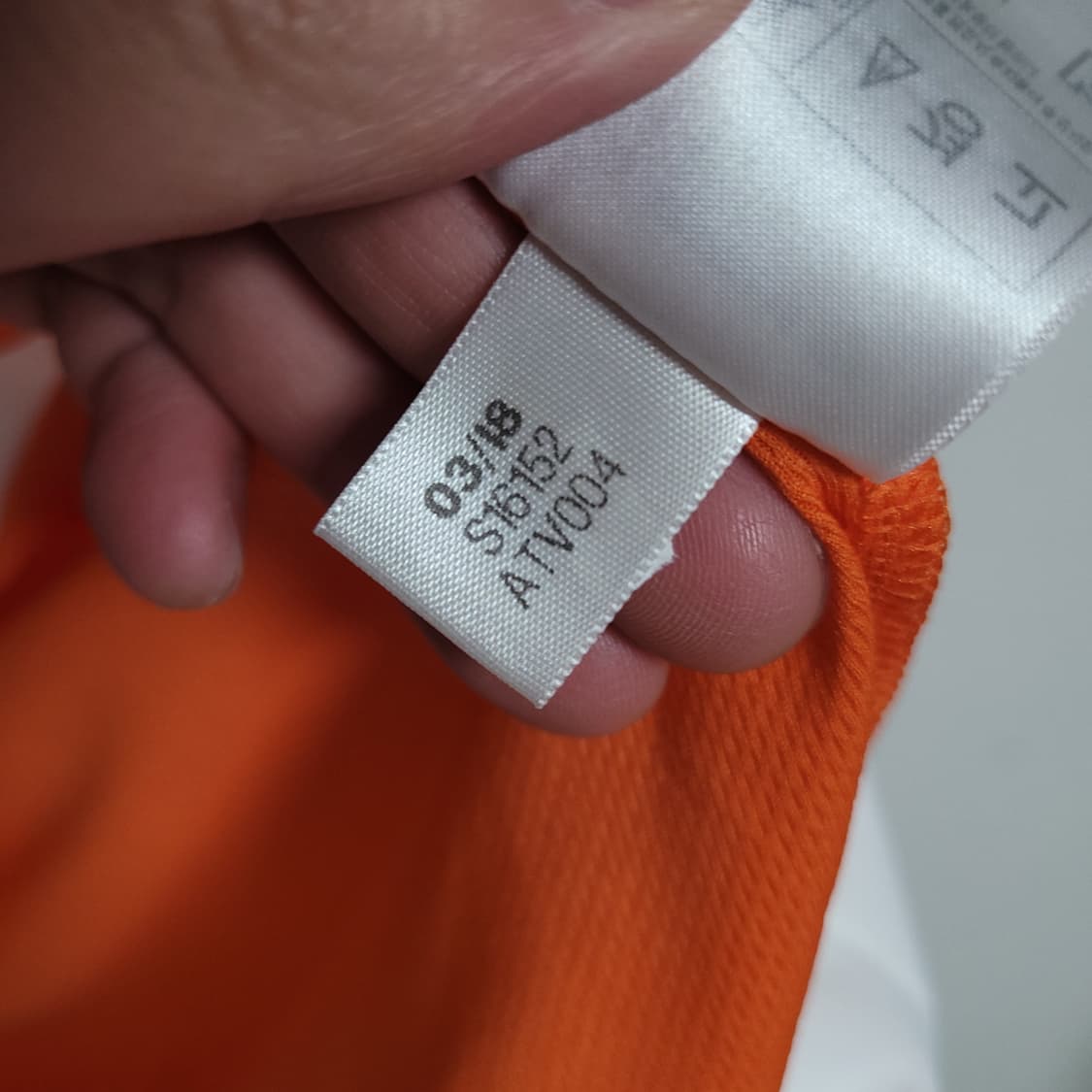 (L) ADIDAS 아디다스 삼선 오렌지 기능성 반팔 티셔츠 상품이미지4