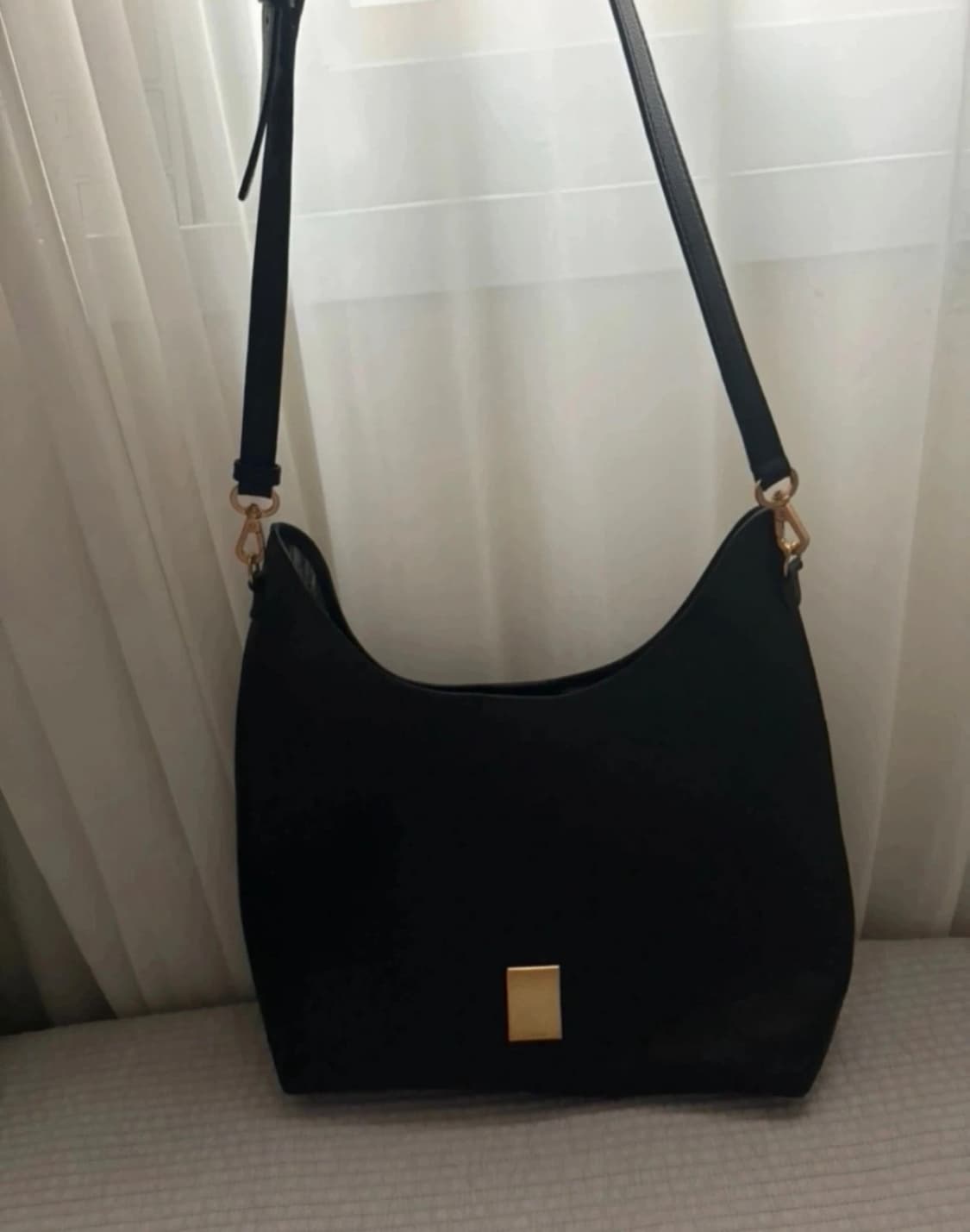 (정품) 쿠론 소가죽 숄더백 블랙 상품이미지9