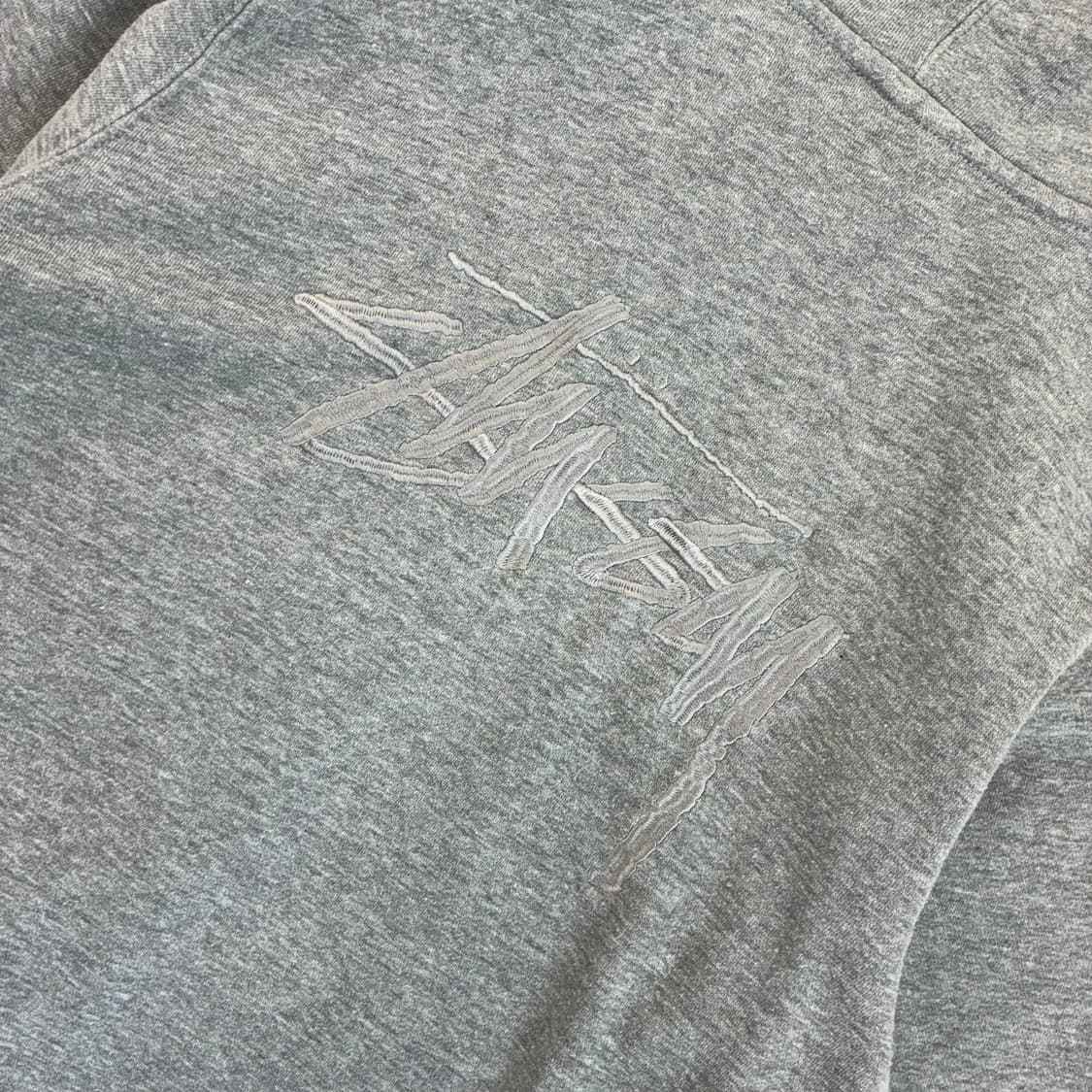 Stussy 스투시00‘s 멜란지 그레이 빅스탁 자수 후드 집업 상품이미지5