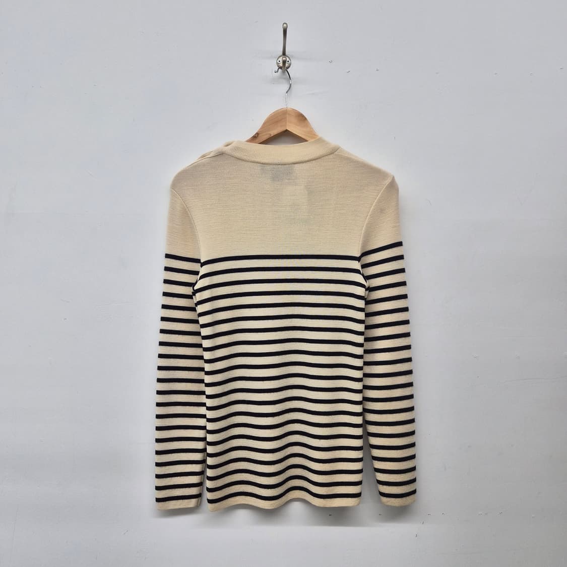 세인트제임스 스트라이프 숄더 버튼 울 니트 여성 M 상품이미지8