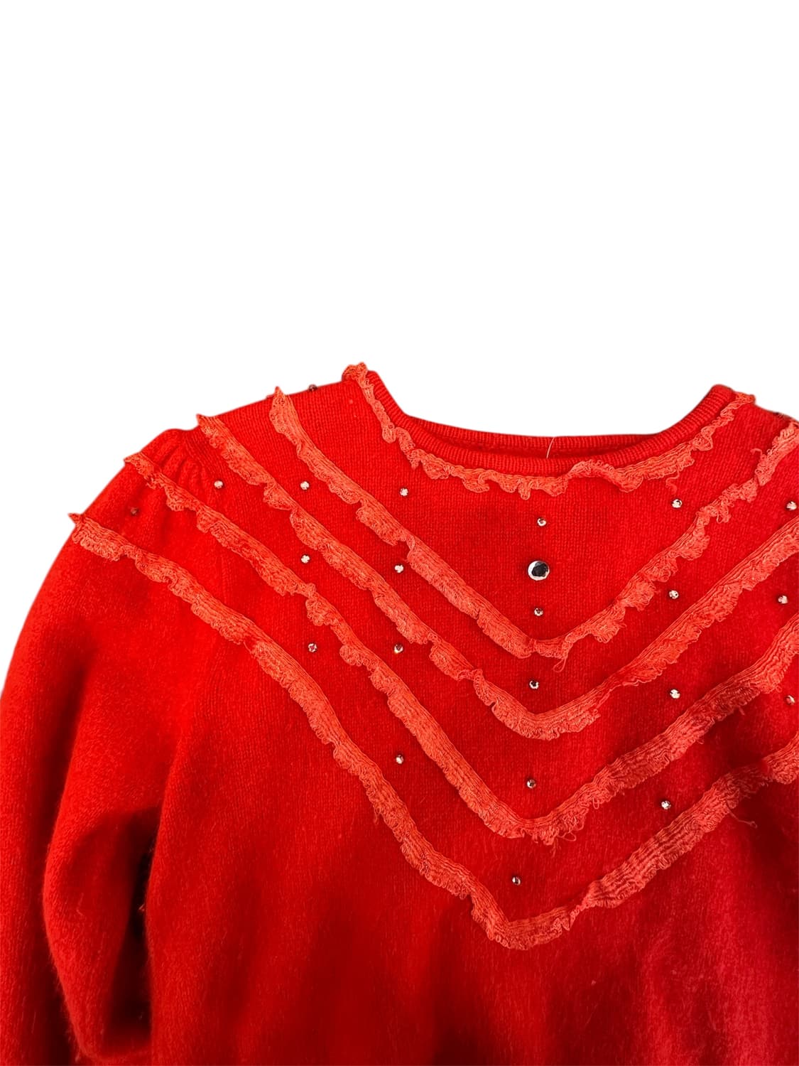 오렌지  프릴디테일 퍼프소매 니트 상품이미지3