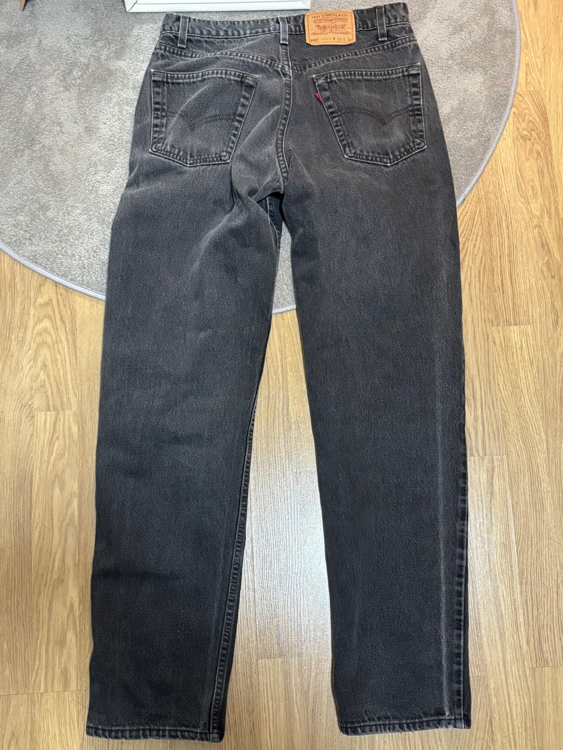 리바이스 550 흑청 데님 팬츠 W33 L34 상품이미지2