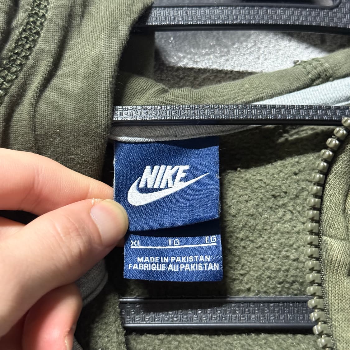 나이키 스몰 스우시 하이넥 집업 후디 카키 상품이미지6