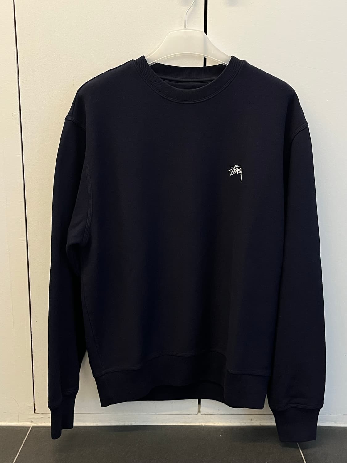 스투시 STOCK LOGO CREW 네이비 M사이즈 상품이미지6