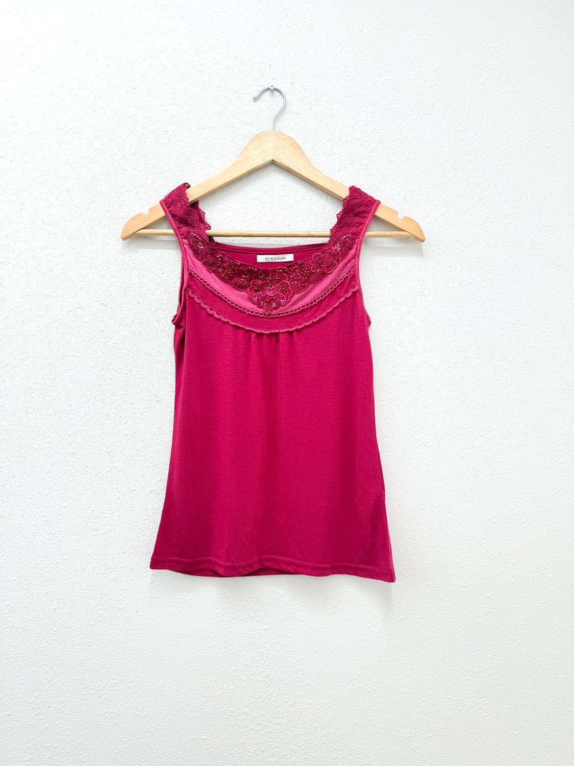 빈티지 Axes Femme 레드 레이스 슬리브리스 상품이미지1