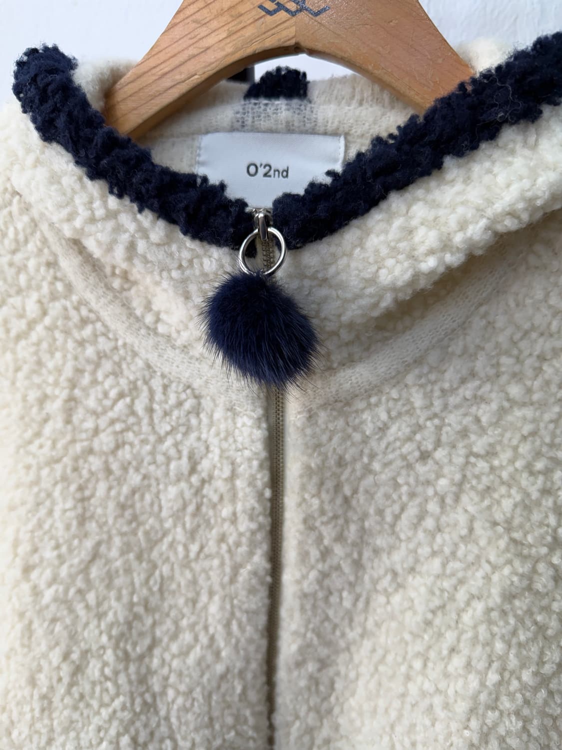 정품) O2ND 오즈세컨 한섬 오버핏 뽀글이 자켓 85 상품이미지3