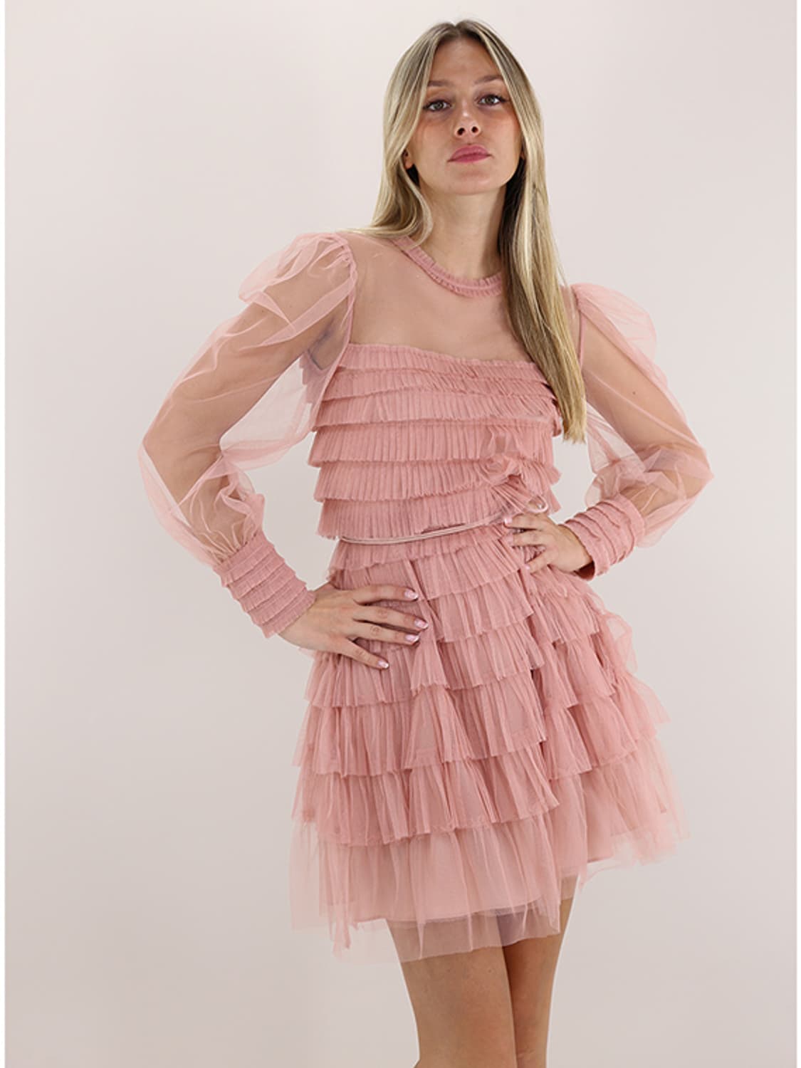 트윈셋 핑크 튤 원피스 상품이미지3