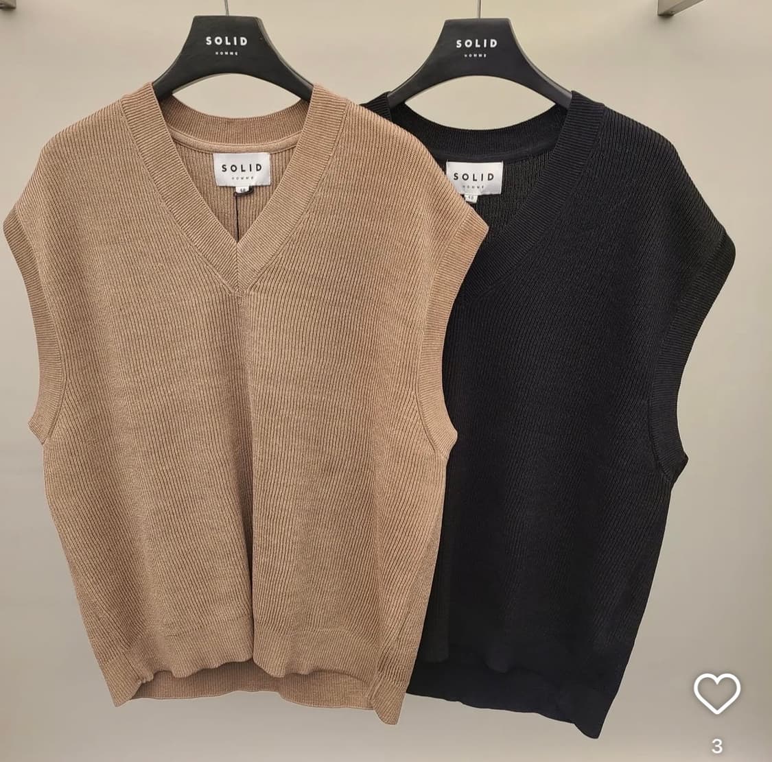 새상품) 솔리드옴므 니트 베스트 블랙 48 사이즈 솔옴 상품이미지4