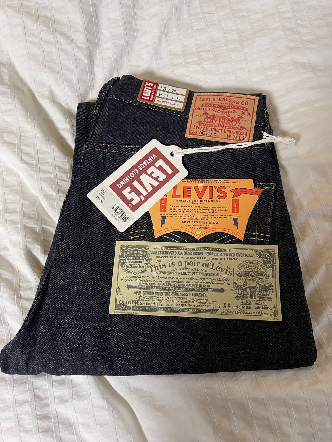 리바이스 LVC 1955 501 33 x 34  새상품 상품이미지1