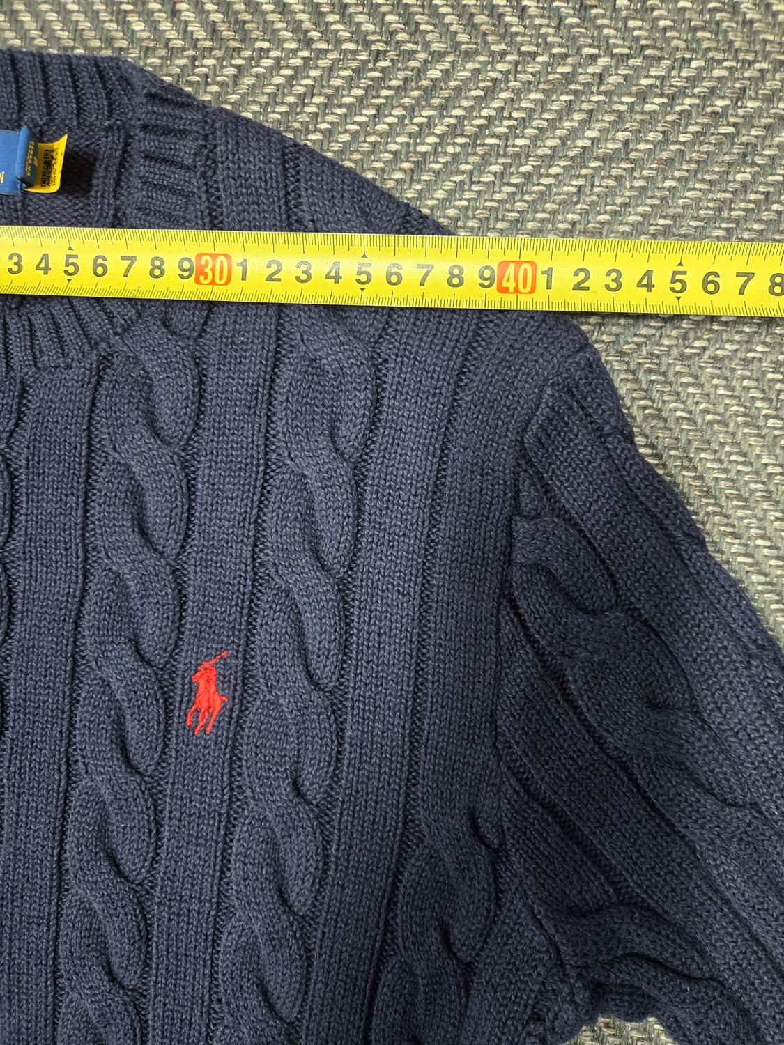폴로 랄프로렌  케이블 니트 코튼 스웨터 네이비 상품이미지5