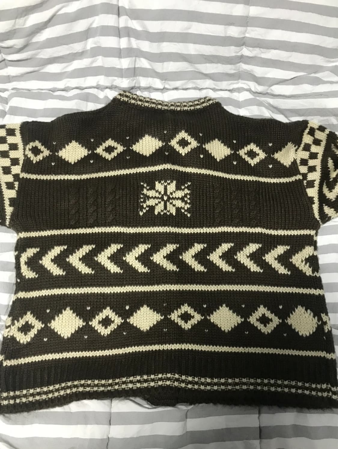 빈티지 브라운 눈꽃 노르딕 가디건 상품이미지3