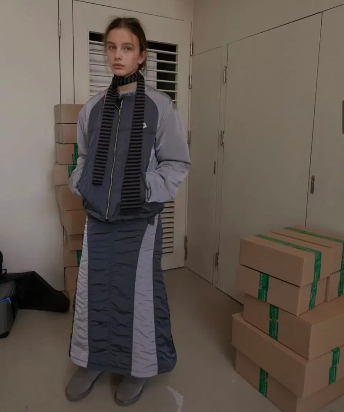 노컨텐츠 패딩 자켓 점퍼 스커트 세트  상품이미지1